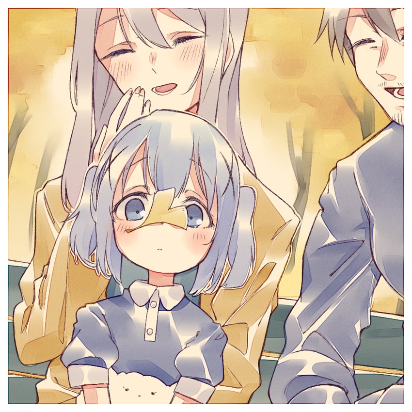 tippy, kafuu saki, and kafuu takahiro (gochuumon wa usagi desu ka?) drawn by hetareeji