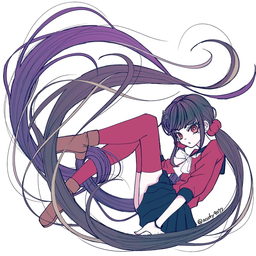 harukawa maki (danganronpa and 1 more) drawn by satori_(aosky9077)