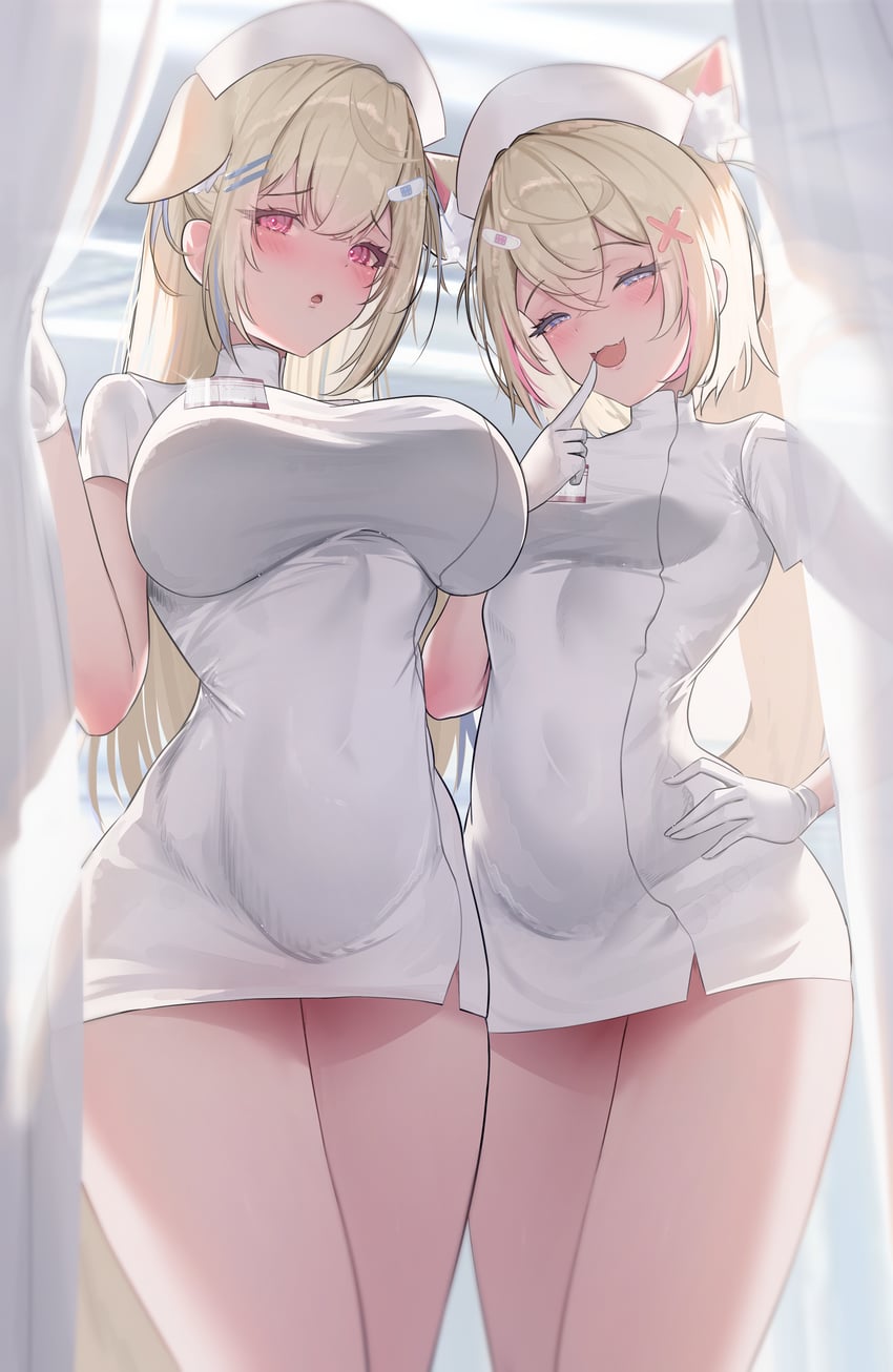 fuwawa abyssgard and mococo abyssgard (hololive and 1 more) drawn by prab