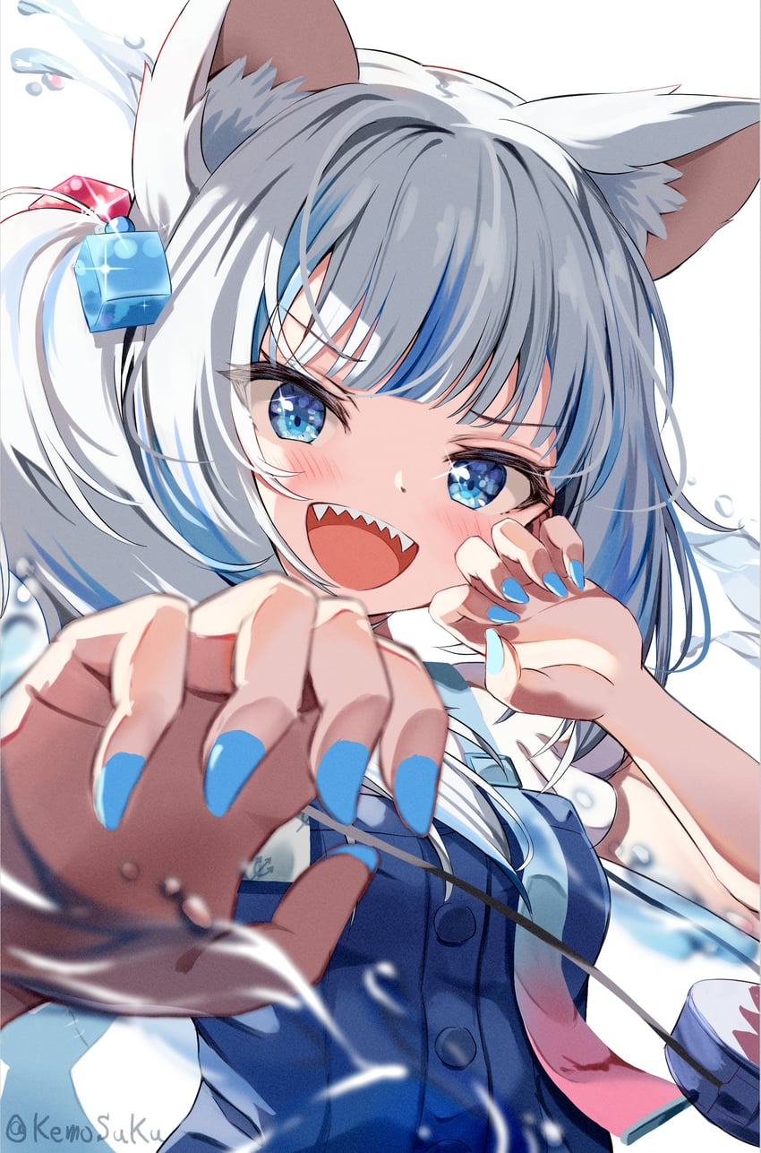 gawr gura (hololive and 1 more) drawn by keesuke_(kkosyoku)