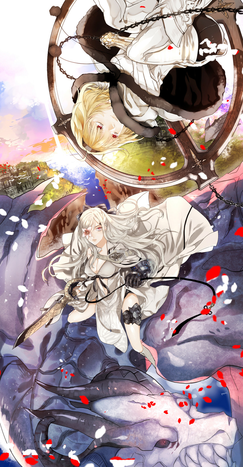 zero, mikhail, and one (drag-on dragoon and 1 more) drawn by km_(kyoma0)