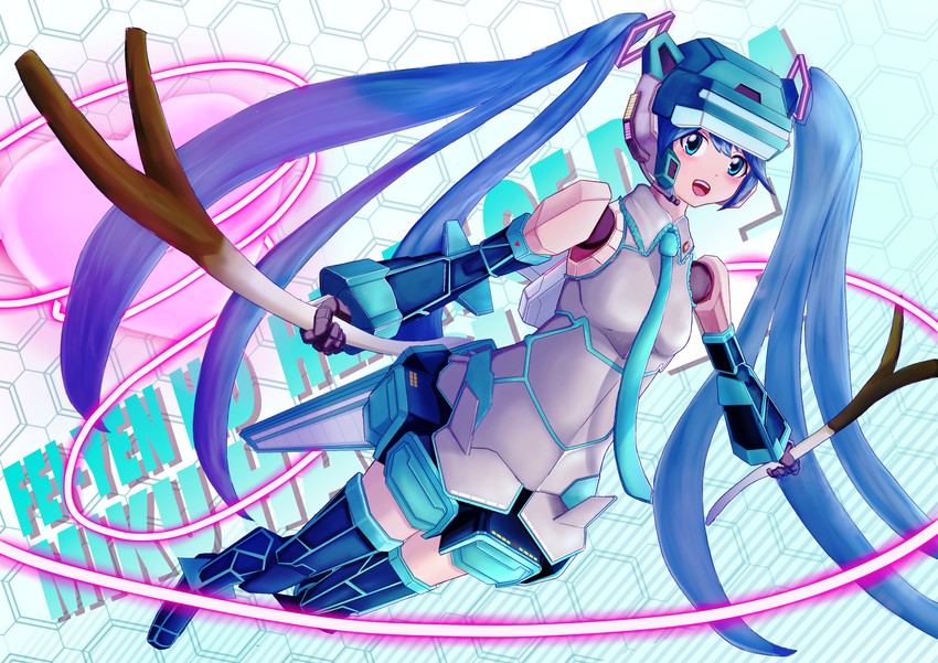hatsune miku and fei-yen (vocaloid and 2 more) drawn by nikochiku
