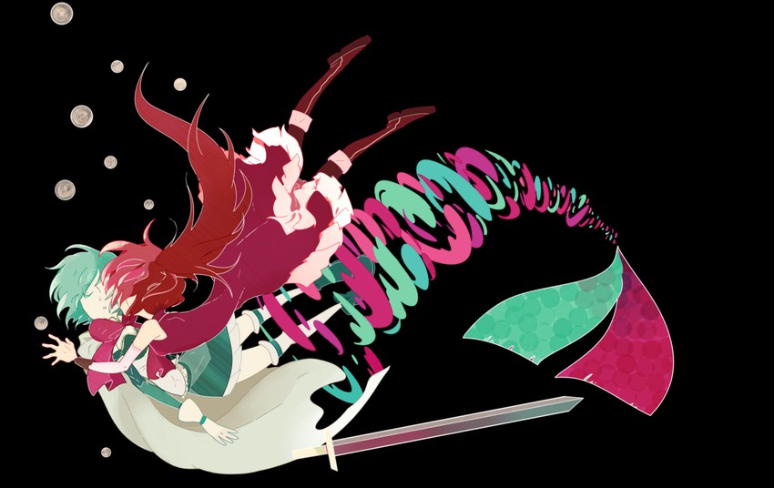 miki sayaka and sakura kyoko (mahou shoujo madoka magica) drawn by spacepirate-lu