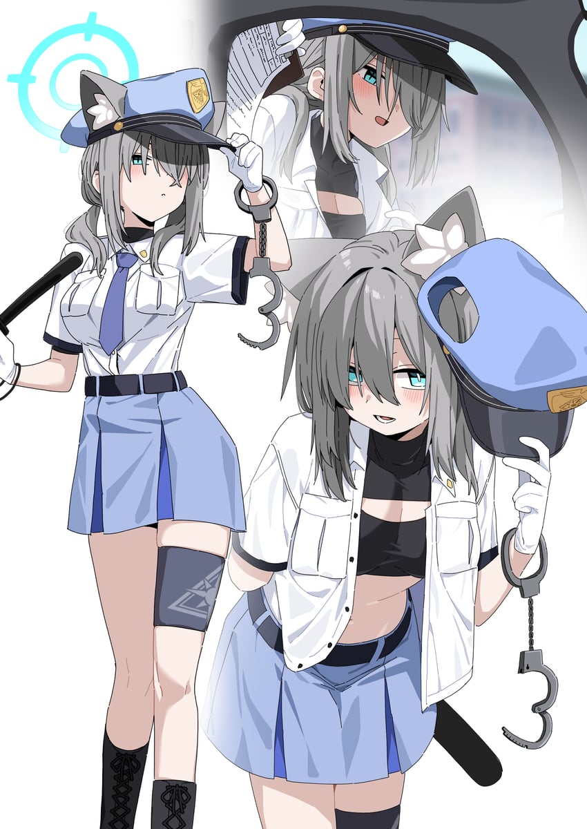shiroko and valkyrie police academy student (blue archive) drawn by b.t._(boob_tong)