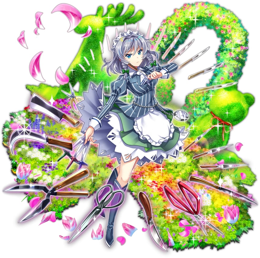 izayoi sakuya (touhou and 2 more) drawn by rotte_(1109)