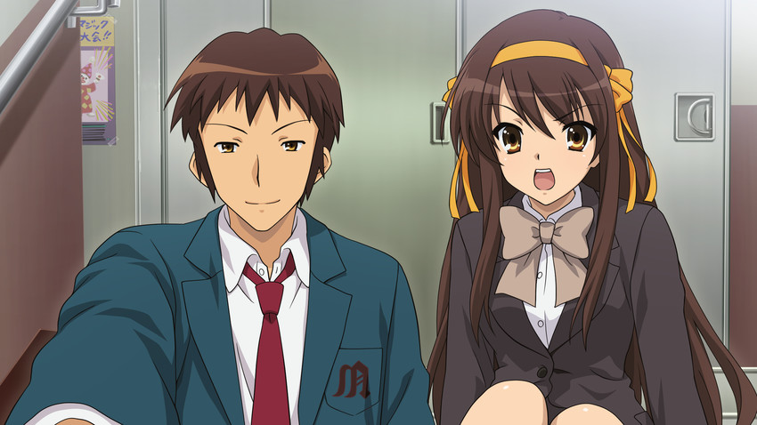 suzumiya haruhi and kyon (suzumiya haruhi no yuuutsu and 2 more)