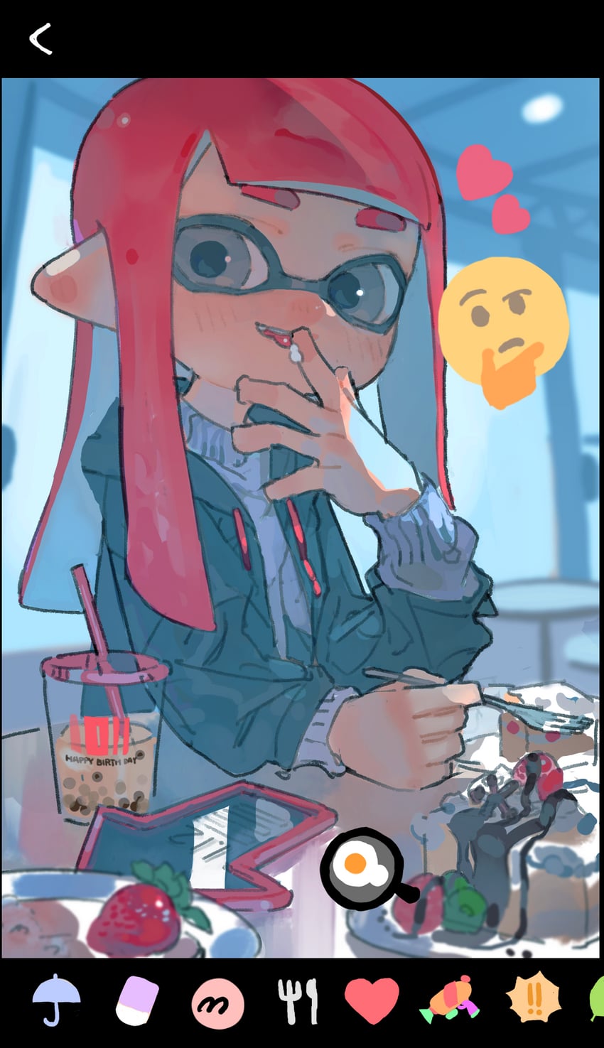 inkling player character and inkling girl (splatoon) drawn by aspara