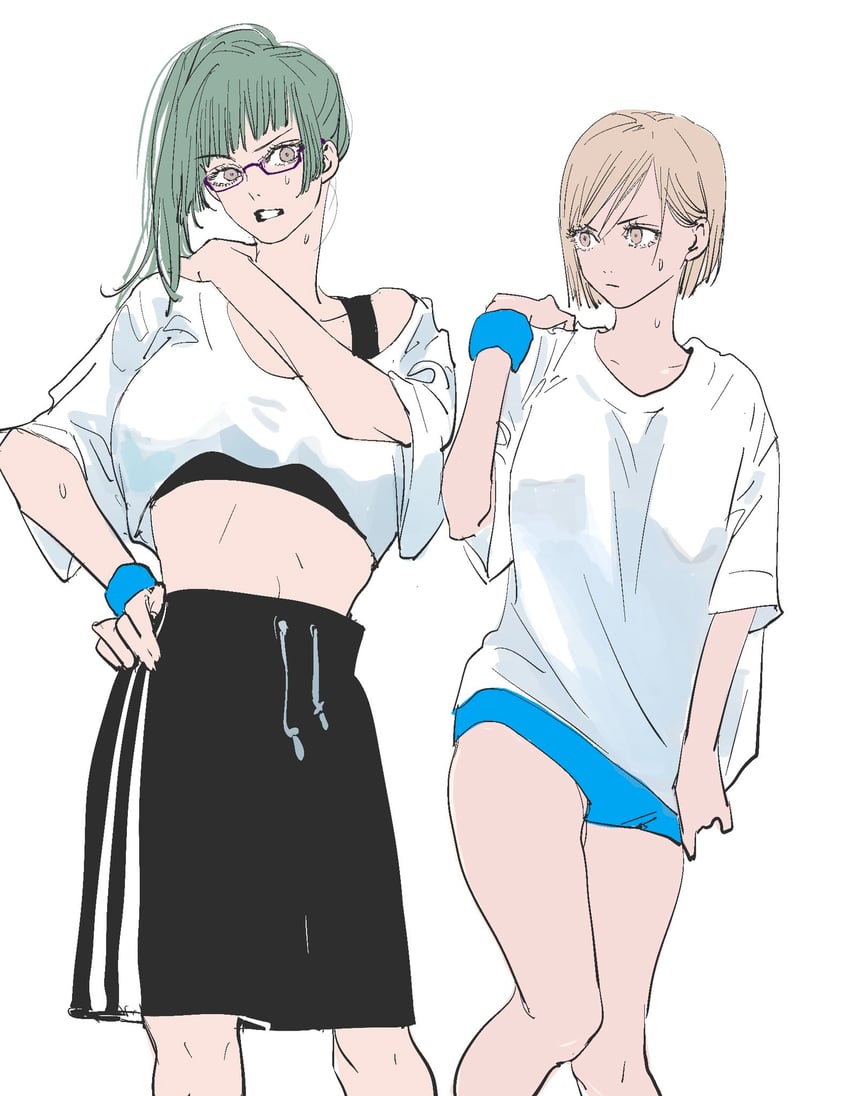 kugisaki nobara and zen'in maki (jujutsu kaisen) drawn by needbee_r