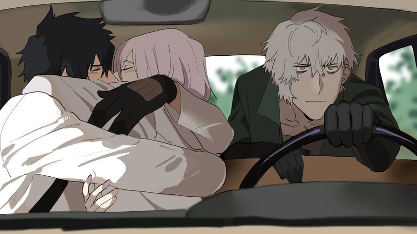 mash kyrielight, fujimaru ritsuka, and kadoc zemlupus (fate and 2 more) drawn by hunyangzi