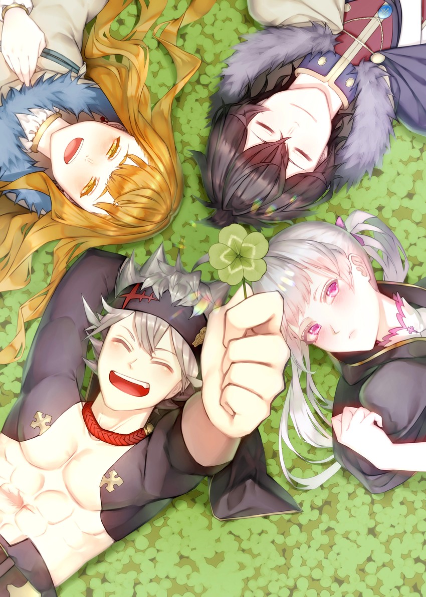 noelle silva, asta, mimosa vermillion, and yuno (black clover) drawn by frit_2