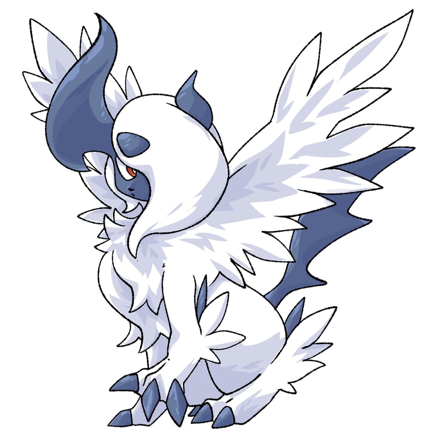 absol and mega absol (pokemon) drawn by pr_quote