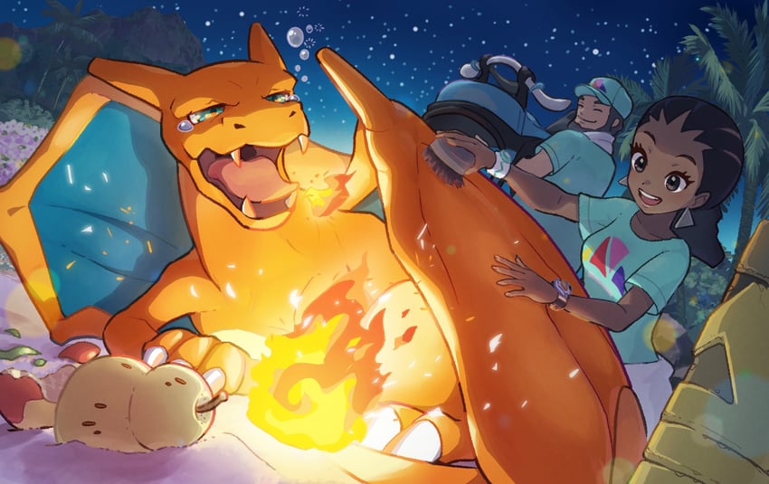 charizard and trial guide (pokemon and 1 more) drawn by tom_(pixiv10026189)