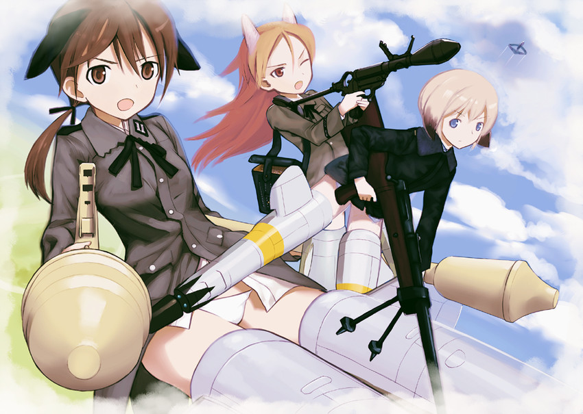 erica hartmann, gertrud barkhorn, and minna-dietlinde wilcke (world witches series and 1 more) drawn by kuuro_kuro