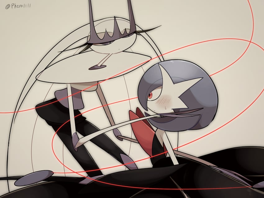 gardevoir, mega gardevoir, and pheromosa (pokemon) drawn by a-nya