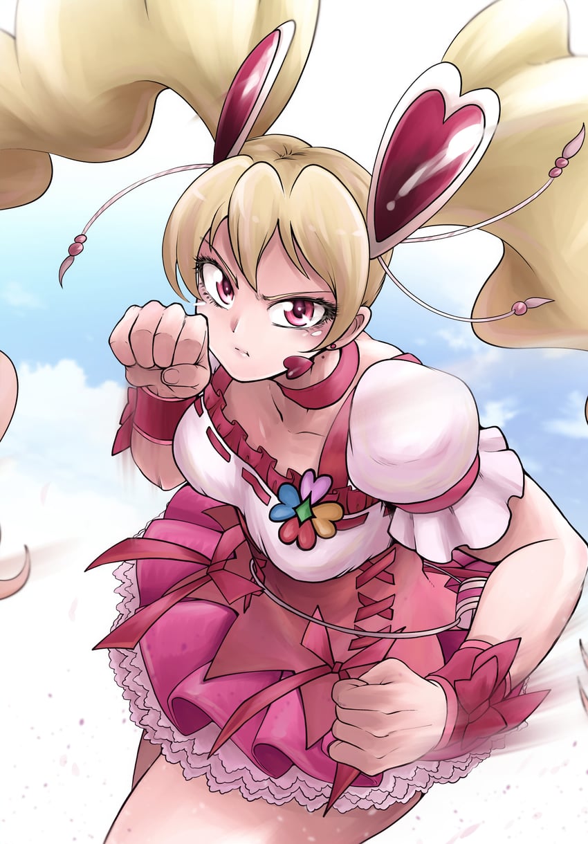 momozono love and cure peach (precure and 1 more) drawn by kinugosiko