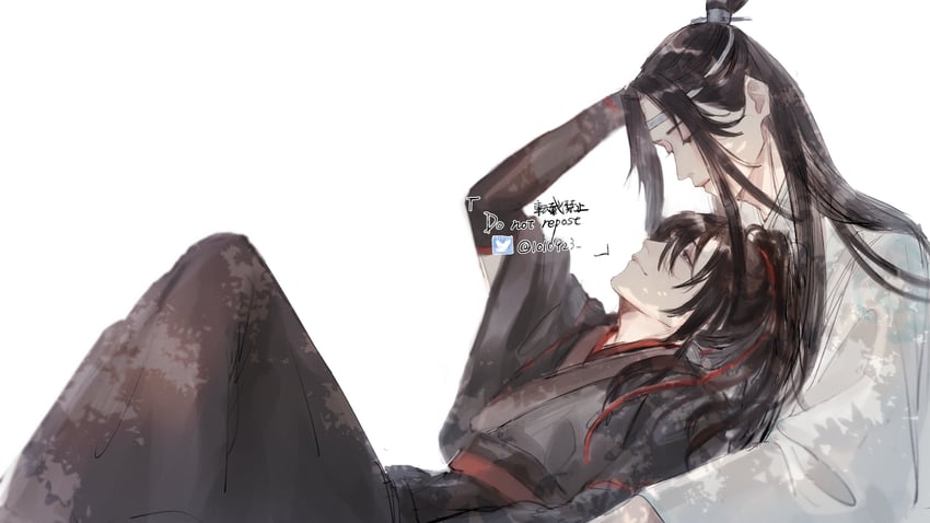 wei wuxian and lan wangji (modao zushi) drawn by 1010923