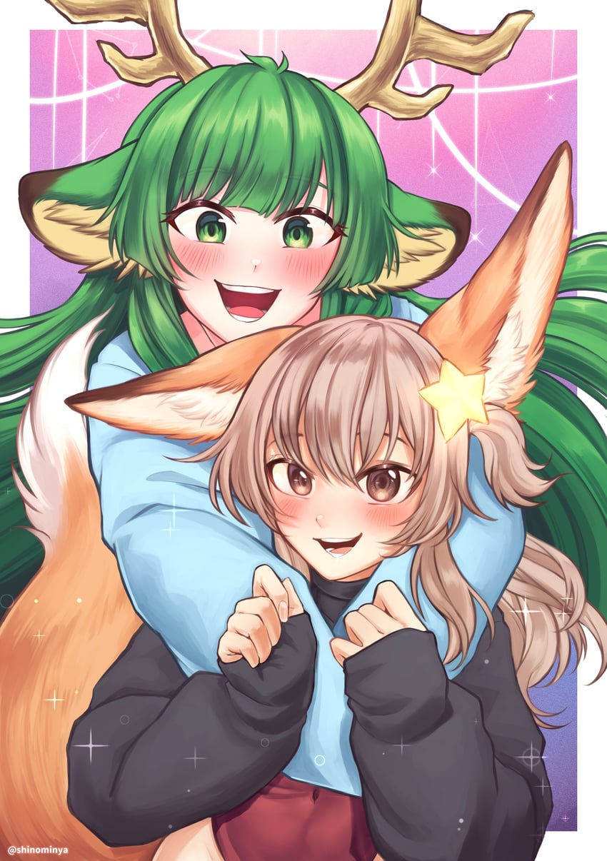 annytf and haruka karibu (indie virtual youtuber) drawn by shinomiya_arts