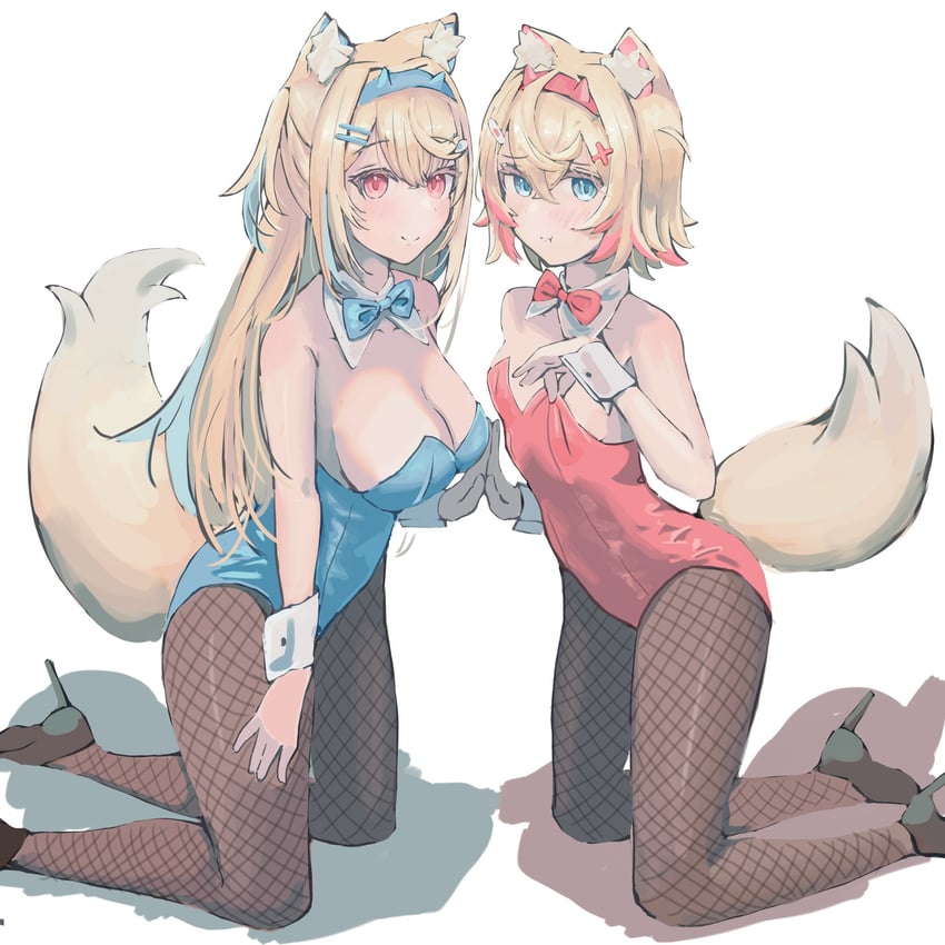 fuwawa abyssgard and mococo abyssgard (hololive and 1 more) drawn by higure_yuu