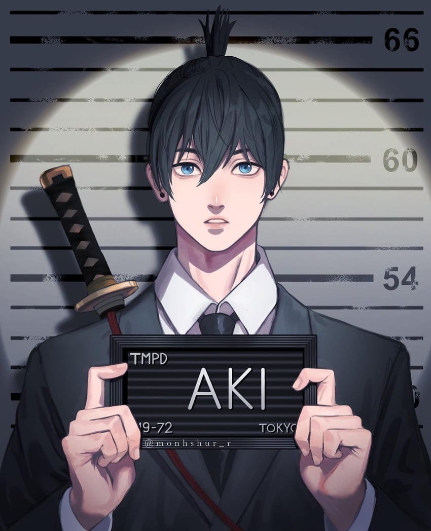 hayakawa aki (chainsaw man and 1 more) drawn by monhshur_r
