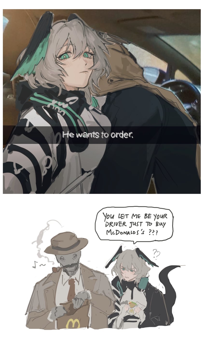 ho'olheyak and tin man (arknights) drawn by mao_ke