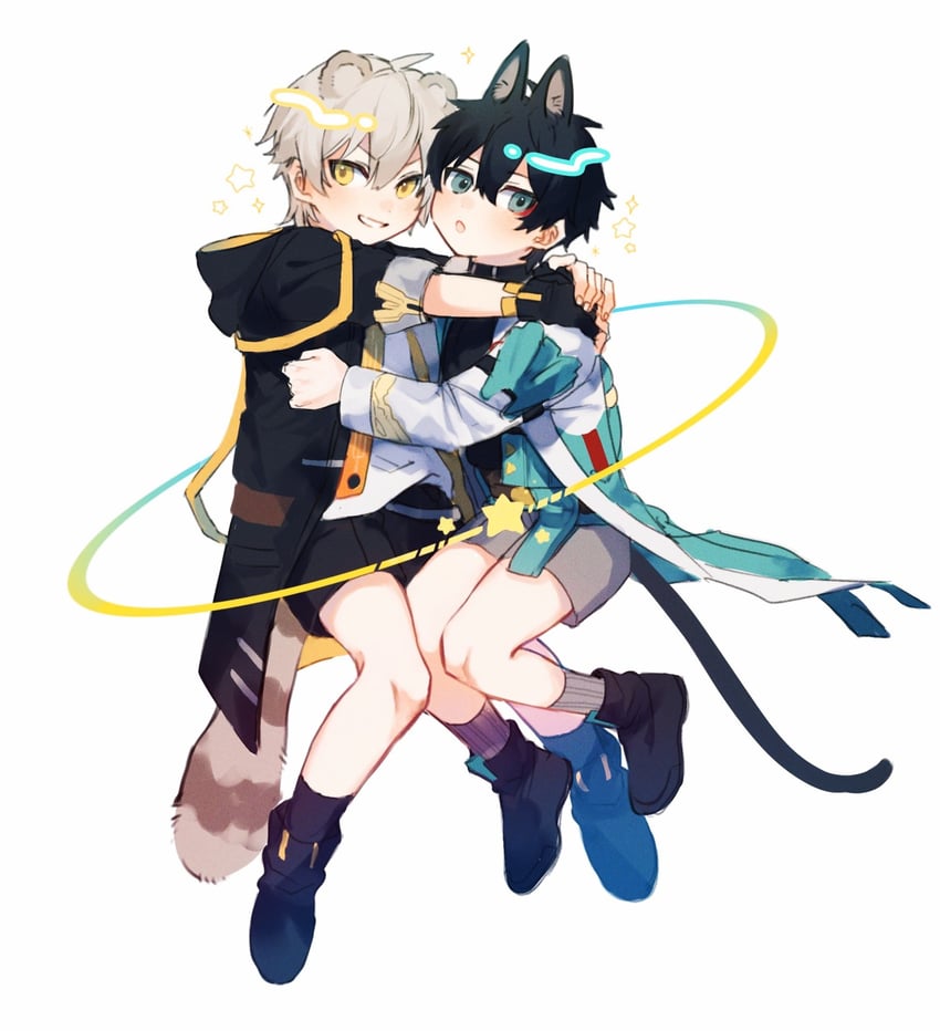 trailblazer, caelus, and dan heng (honkai and 1 more) drawn by hara_pan-kun