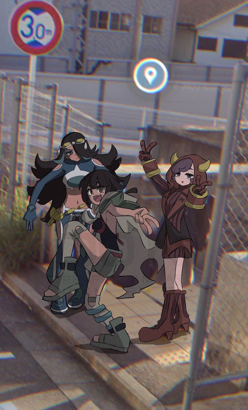 courtney, zinnia, and shelly (pokemon and 1 more) drawn by ida_(idalol490)