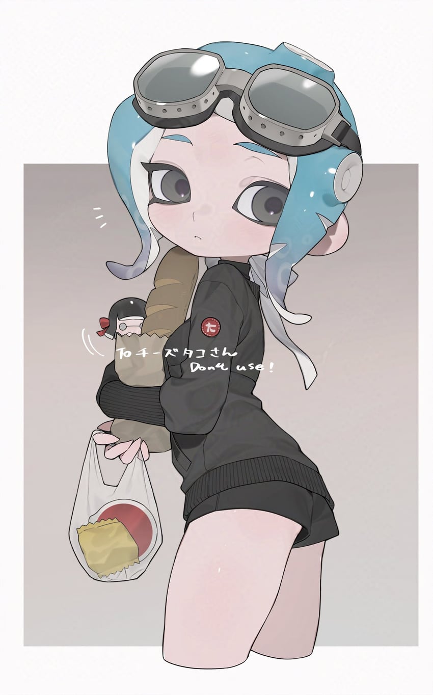 inkling player character, inkling girl, octoling player character, and octoling girl (splatoon) drawn by gomi20021021