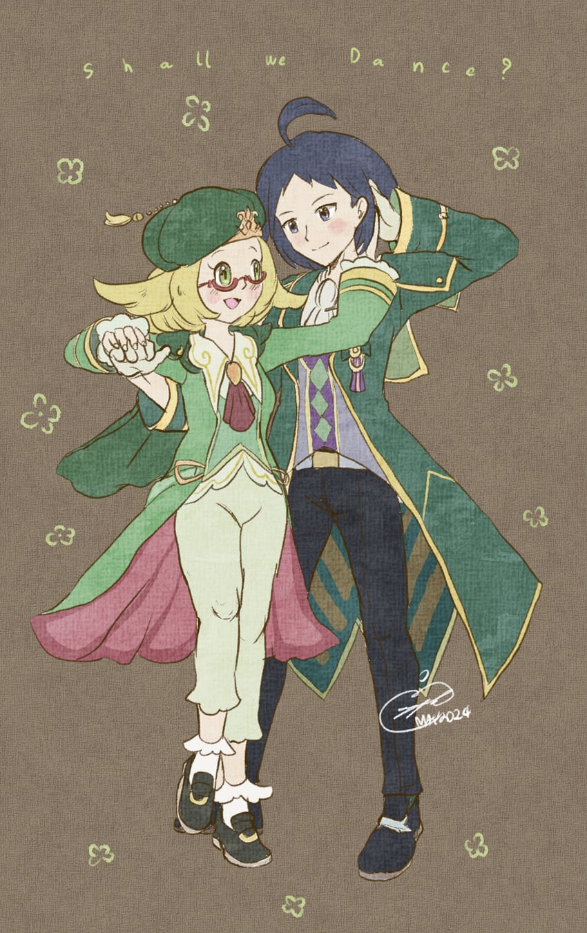 bianca and cheren (pokemon and 1 more) drawn by appleko
