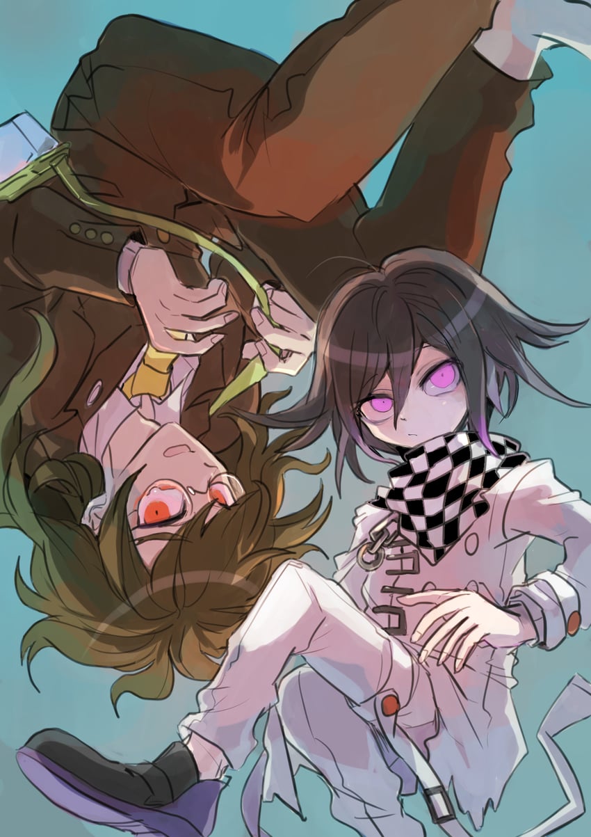 oma kokichi and gokuhara gonta (danganronpa and 1 more) drawn by kumakoro_(tetsupag)