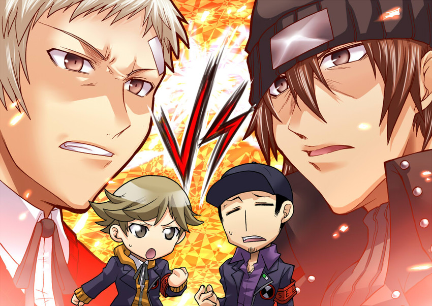 sanada akihiko, aragaki shinjirou, iori junpei, and amada ken (persona and 1 more) drawn by segami_daisuke