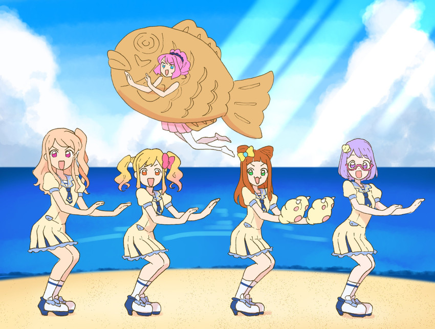nijino yume, sakuraba rola, saotome ako, kasumi mahiru, and nanakura koharu (precure and 3 more) drawn by kumahubuki
