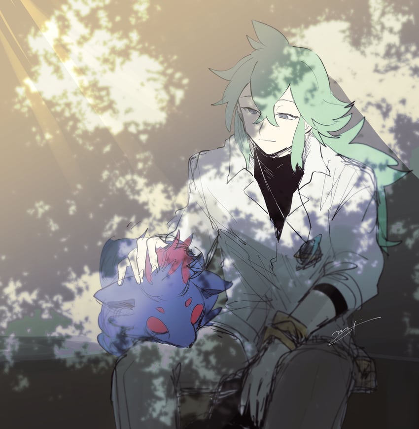 n and zorua (pokemon and 1 more) drawn by mayano_hase