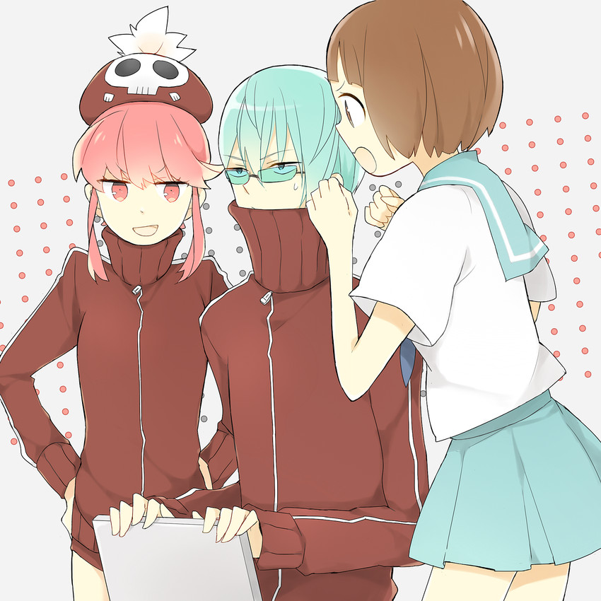 mankanshoku mako, jakuzure nonon, and inumuta houka (kill la kill) drawn by tashite