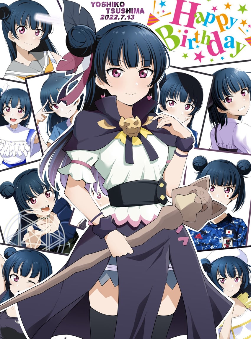 tsushima yoshiko and yohane (love live! and 2 more) drawn by barkhorn0331