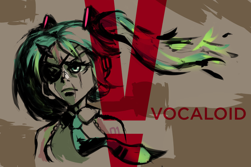 hatsune miku (vocaloid and 2 more) drawn by triple-q