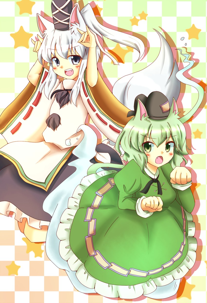 mononobe no futo and soga no tojiko (touhou) drawn by tanikake_yoku
