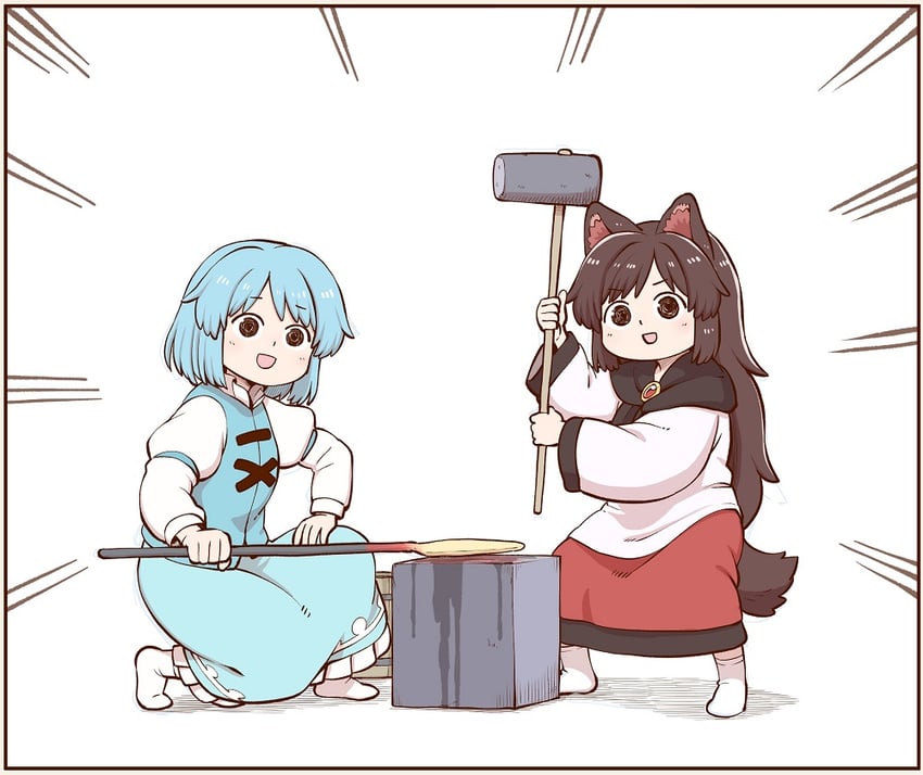 tatara kogasa and imaizumi kagerou (touhou) drawn by poronegi