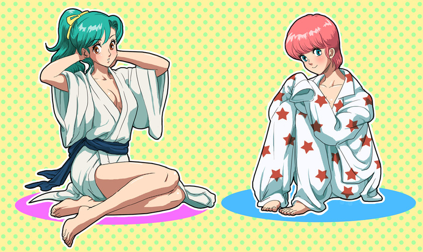 kawa yui and uru chie (high school! kimengumi) drawn by nika_(nikasa_an)