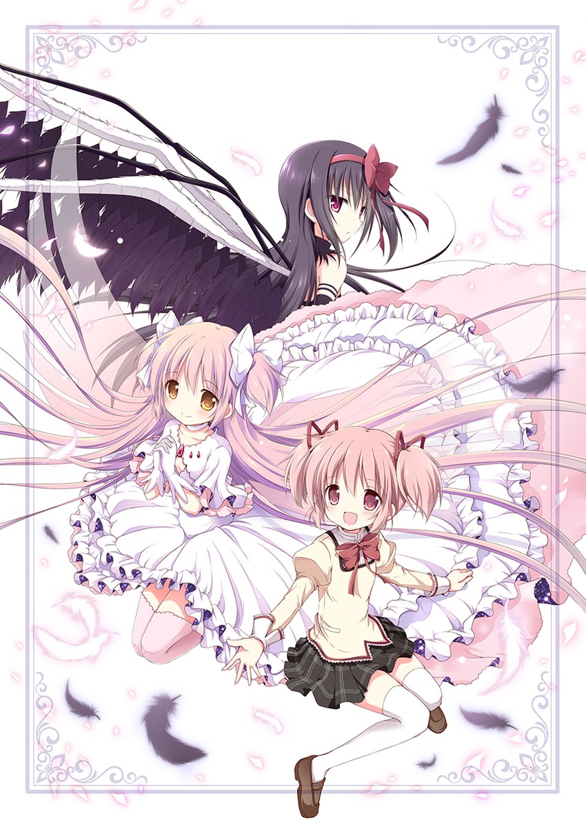 akemi homura, kaname madoka, ultimate madoka, and akuma homura (mahou shoujo madoka magica and 1 more) drawn by nanase_miori