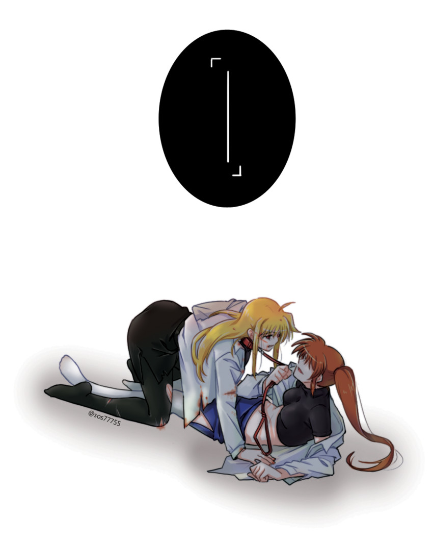 fate testarossa and takamachi nanoha (lyrical nanoha and 1 more) drawn by sos77755