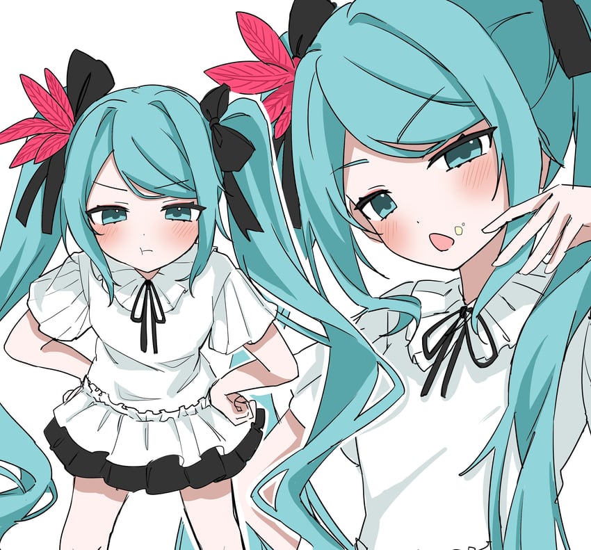 hatsune miku (vocaloid and 1 more) drawn by yukia_1128
