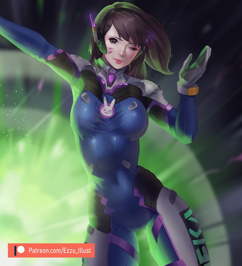 d.va (overwatch and 1 more) drawn by yeedee