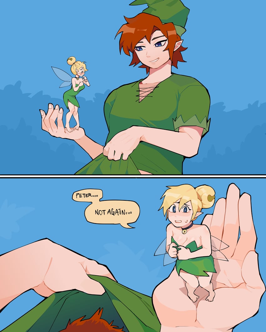 tinker bell and peter pan (peter pan) drawn by diforland | Danbooru
