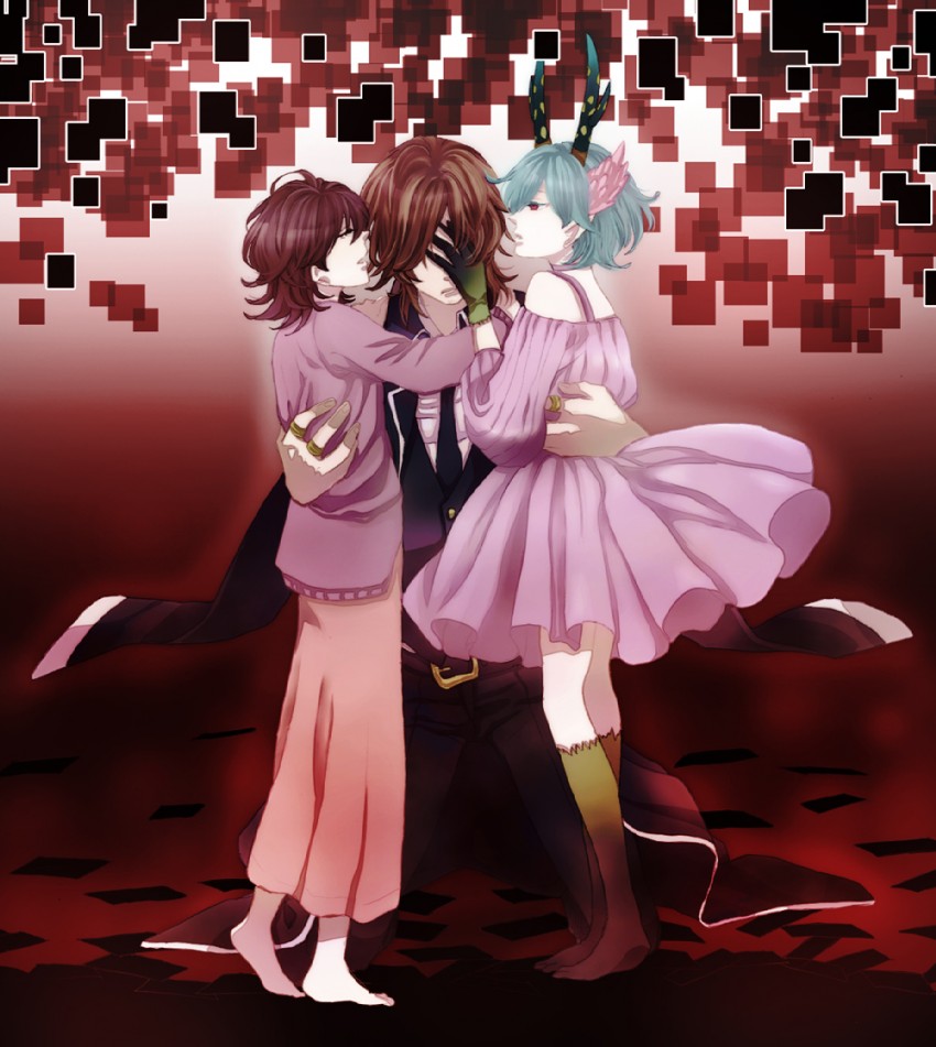 q, mikuni souichirou, and mikuni takako (c) drawn by spica2000m