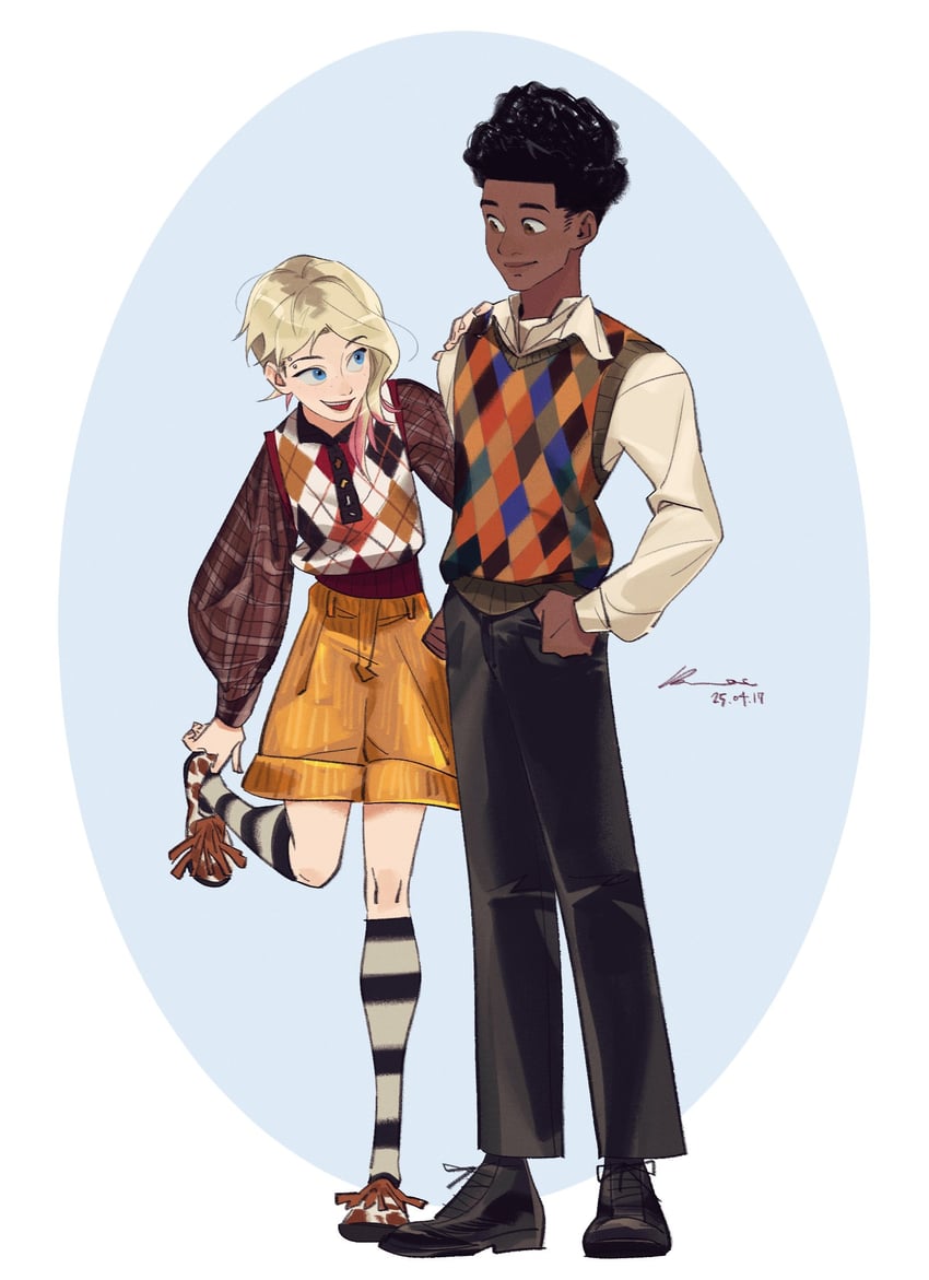 gwen stacy and miles morales (marvel and 2 more) drawn by spiderbbac