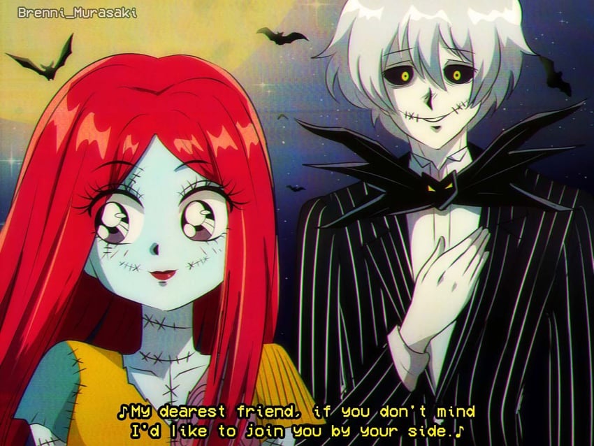 jack skellington and sally (the nightmare before christmas) drawn by brenni_murasaki