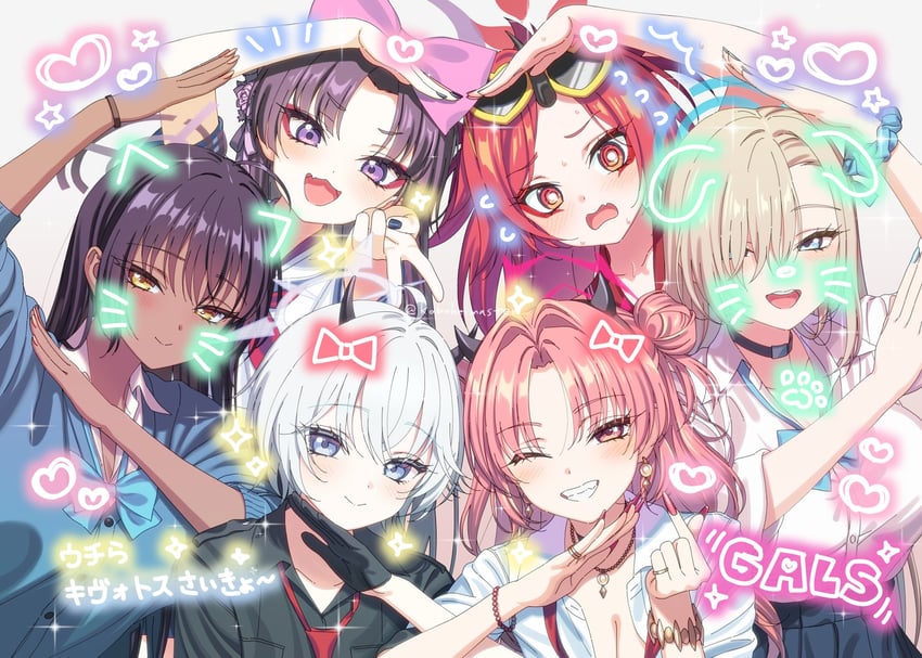 asuna, karin, kirara, yukari, renge, and 1 more (blue archive) drawn by aida_takanobu
