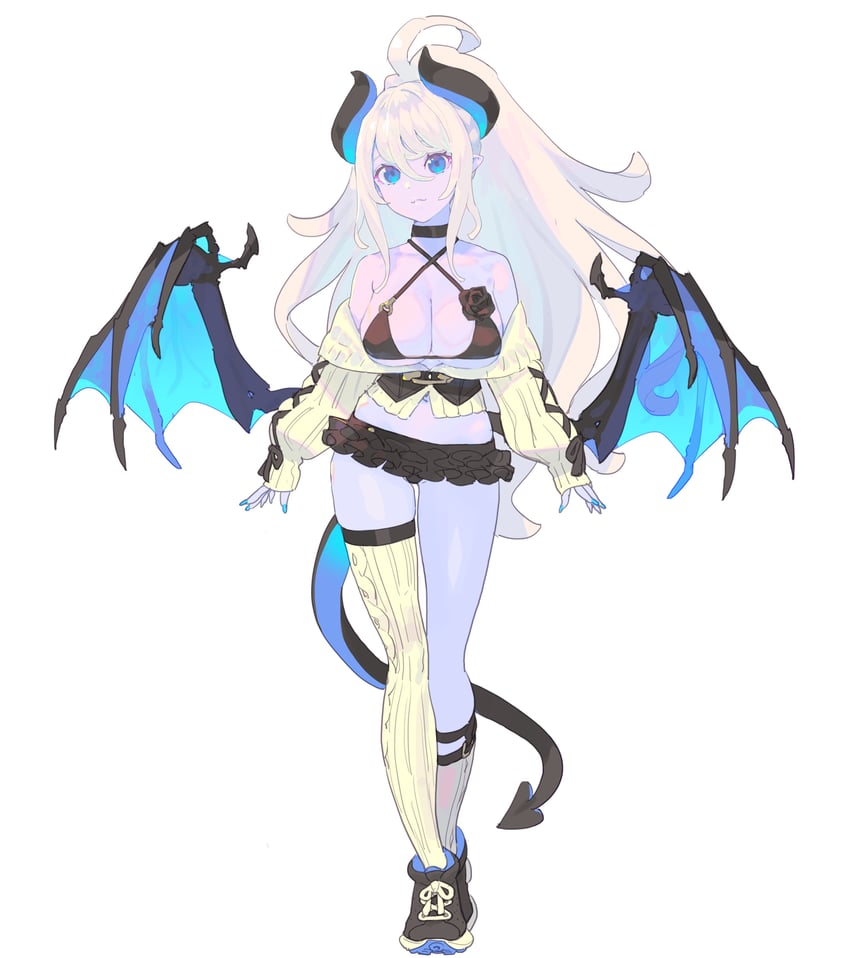 demon girl with ponytail (original) drawn by enkyo_yuuichirou