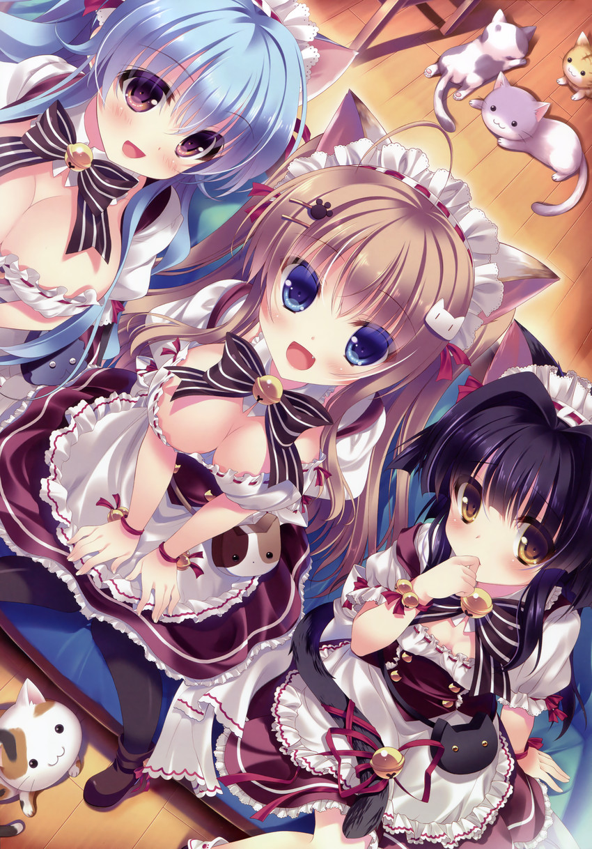 nekomori mike, nekoyashiki perusha, and nekokawa ameri (nyan cafe macchiato) drawn by rubi-sama and yukie_(peach_candy)