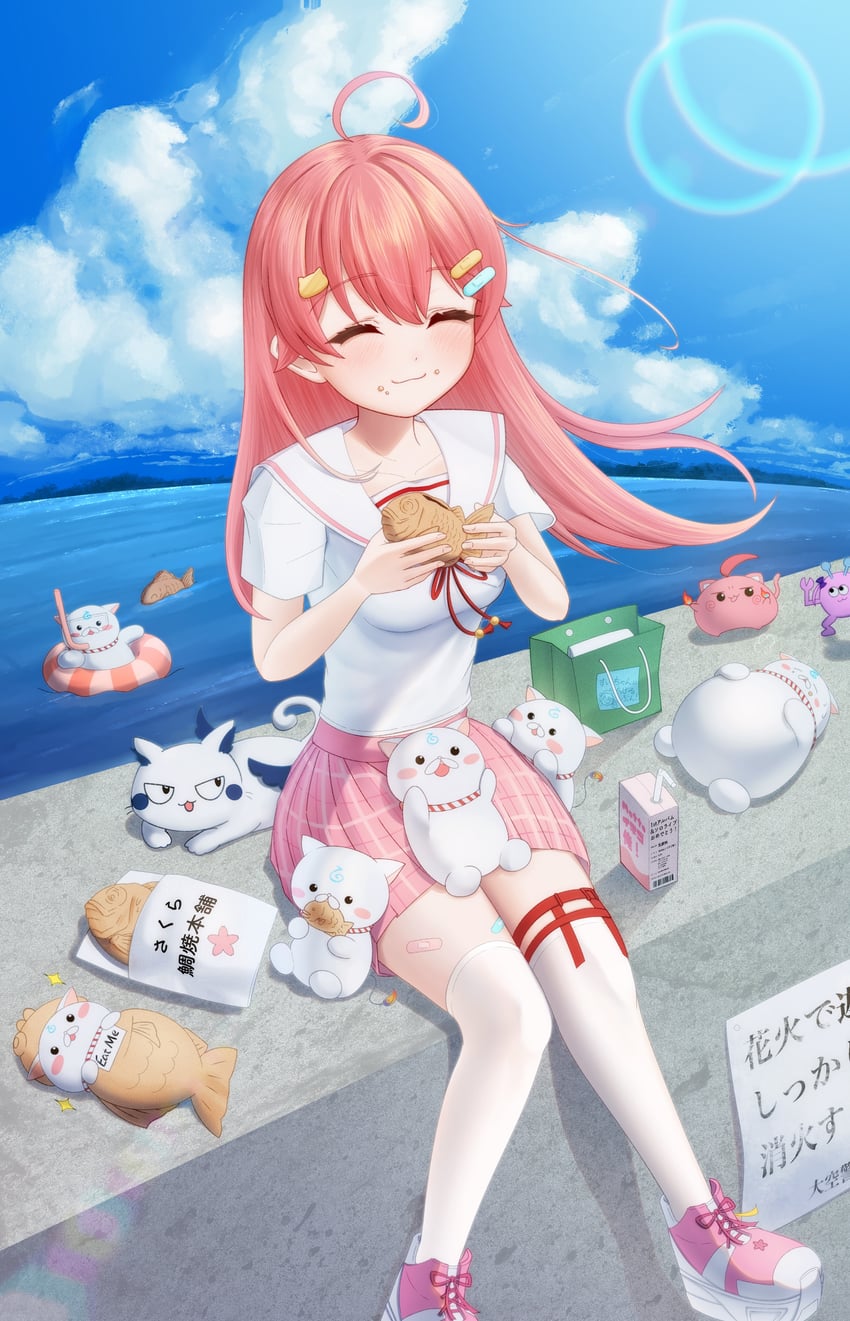 sakura miko, 35p, maguchi, and takoyaki (hololive) drawn by u_u2_12